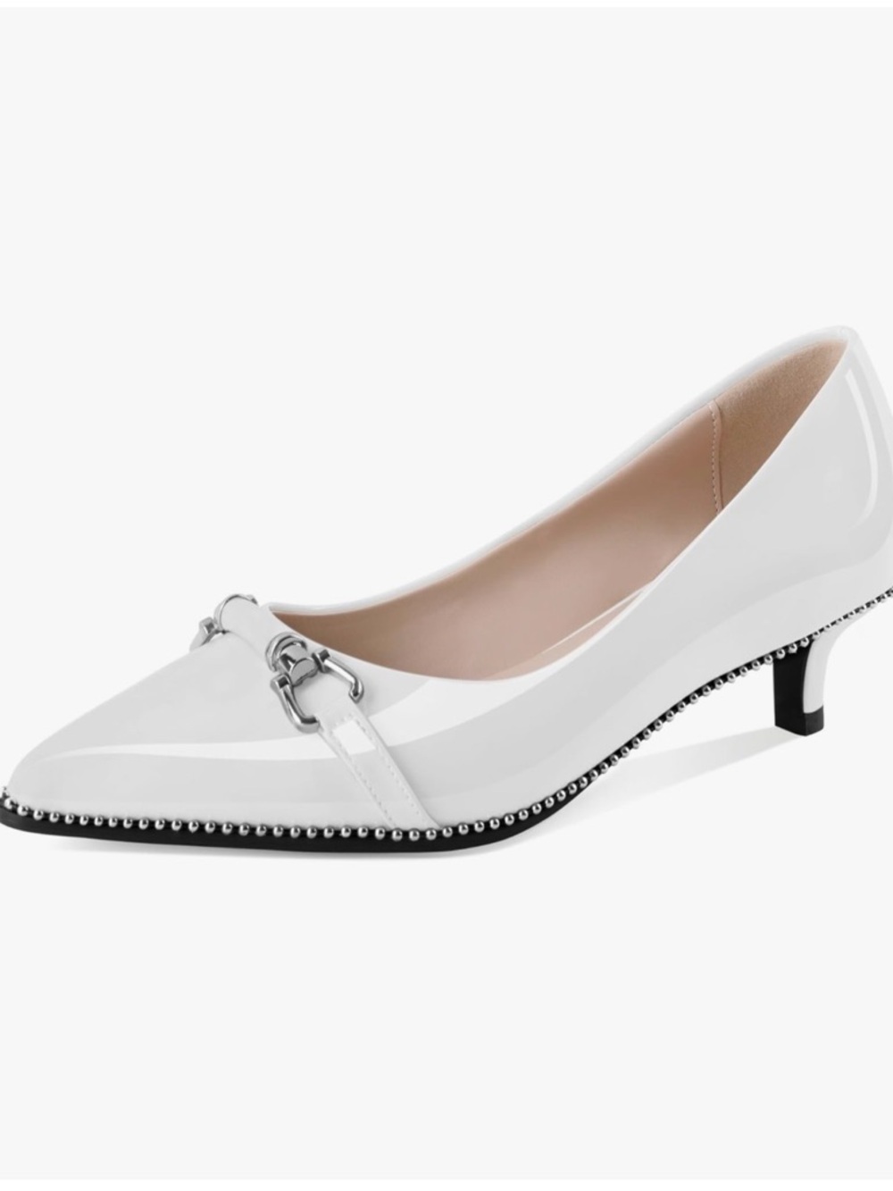 Younton Women's White Kitten Heels Sz 7.5 NEW
